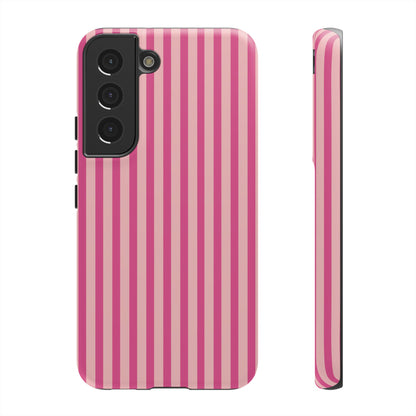 Pink Stripe Everyday Phone Case Cover, Protective Smartphone Cover, Trendy Accessories