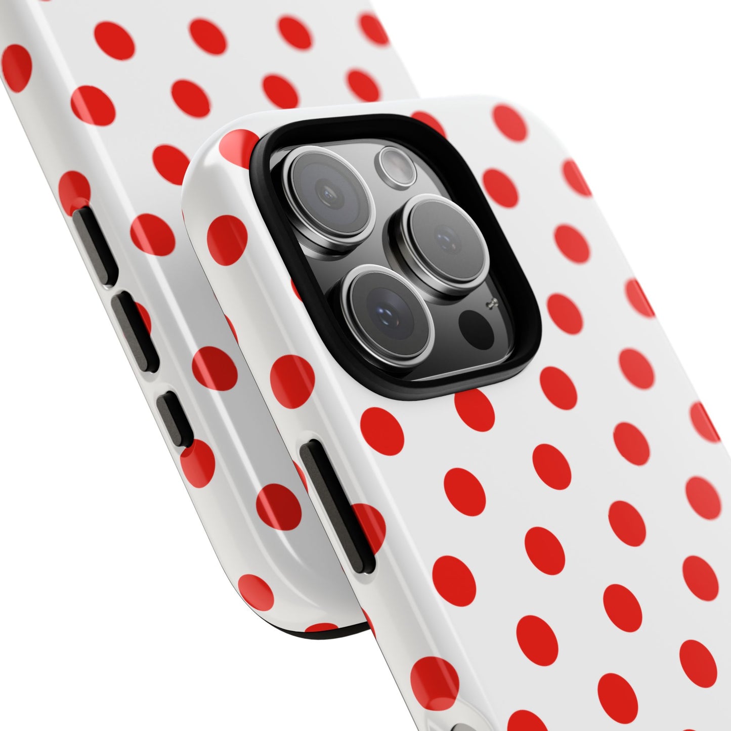 Red White Polka Dot Phone Case Cover for iPhone, Samsung, and Google Phones