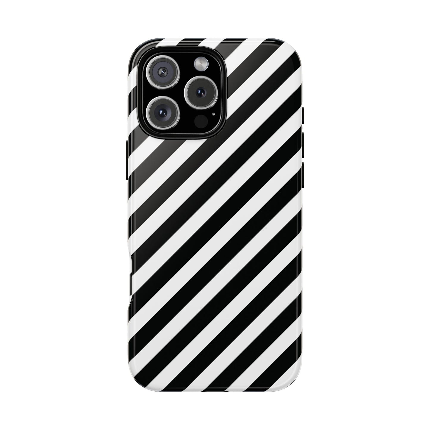 Black White Diagonal Phone Case Cover, Protective Sleek Cell Phone Case, Modern Smartphone, Stylish