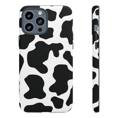 Black Cow Print Phone Case Cover for  iPhone, Samsung, Google Phones