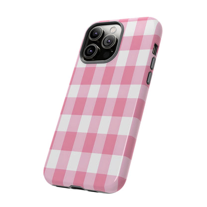 Pink Gingham Cute Phone Case Cover, for Fashion Lovers, Gift for Her, Stylish Tech Accessory, Perfect for Birthdays & Holidays
