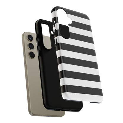 Black White Stripe  Phone Case for iPhone, Samsung S, Google Pixel Phones
