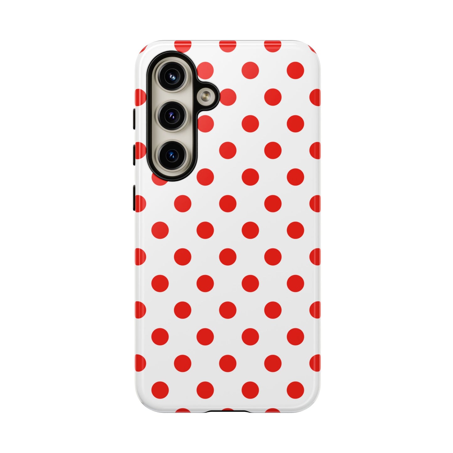 Red White Polka Dot Phone Case Cover for iPhone, Samsung, and Google Phones