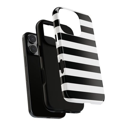 Black White Stripe  Phone Case for iPhone, Samsung S, Google Pixel Phones