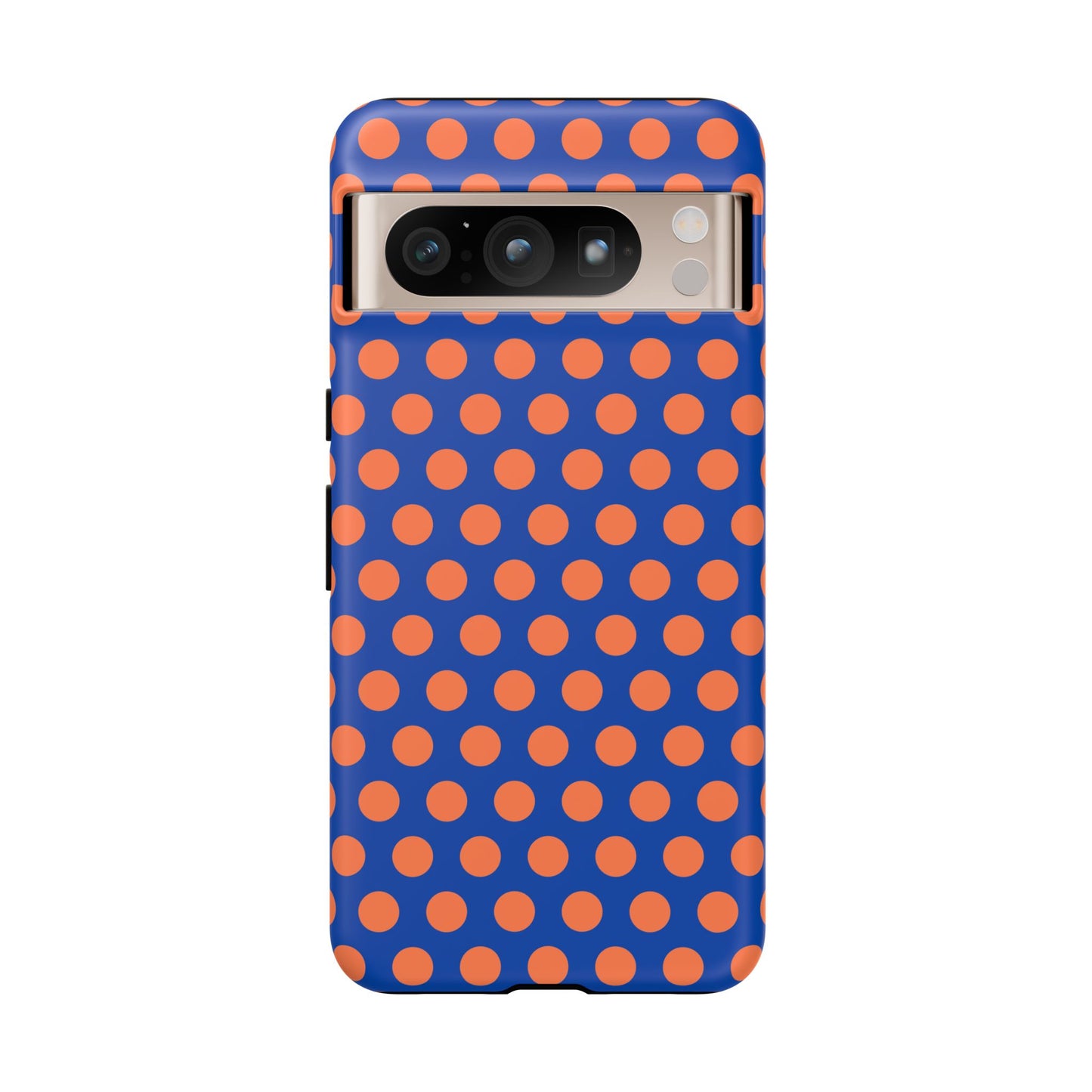 Blue & Coral Polka Dot Phone Case for iPhone, Samsung S, Google Pixel Phones