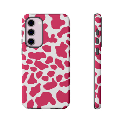Pink Cow Print Phone Case Cover for iPhone, Samsung, Google smart phones