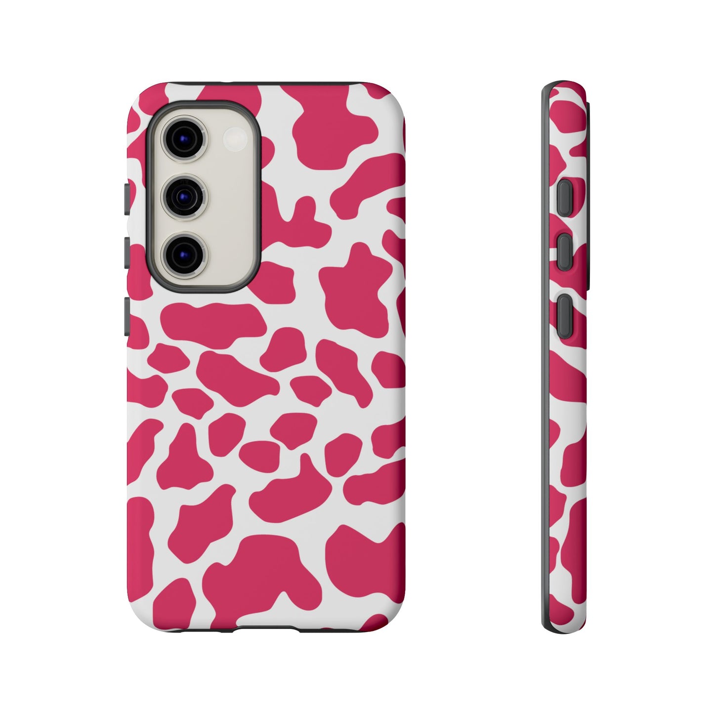 Pink Cow Print Phone Case Cover for iPhone, Samsung, Google smart phones