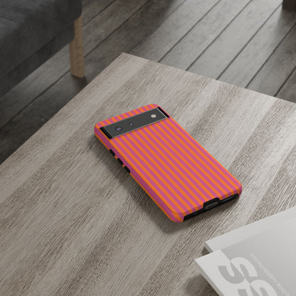 Orange Pink Striped Tough Phone Cases