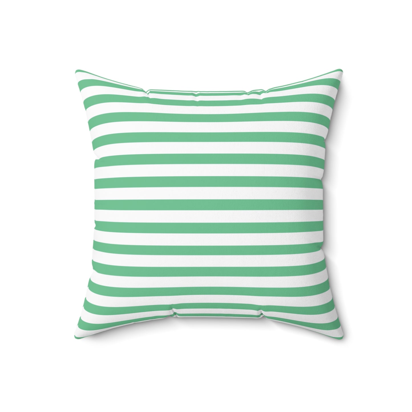 Green & White Horizontal Stripe Pillow Spun Polyester Square Pillow | Coastal Nautical Decor