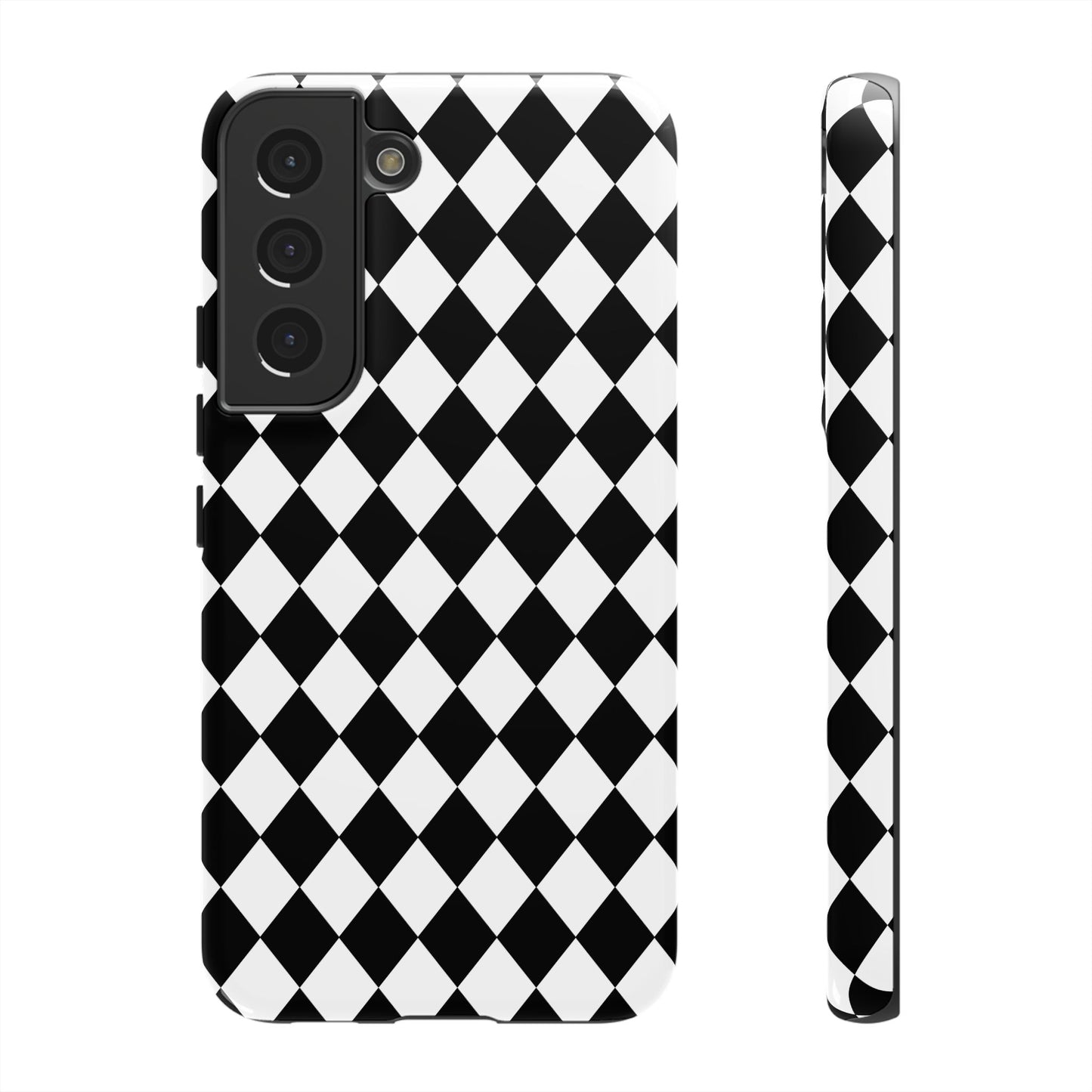 White and Black Dimond Tough phone Case Cover | iPhone | Google | Samsung