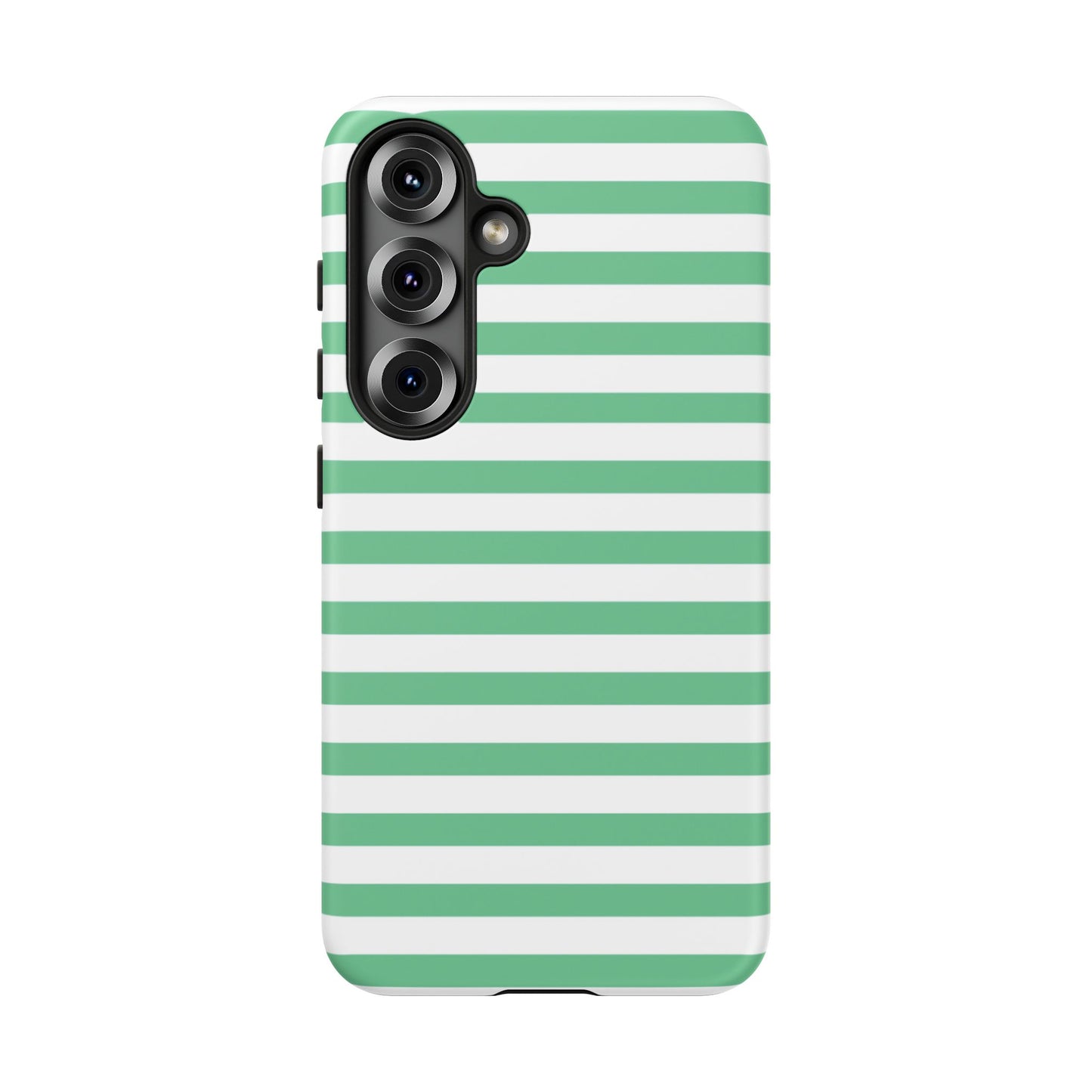 Mint Green Striped Phone Case | Horizontal Candy Stripe iPhone Cover