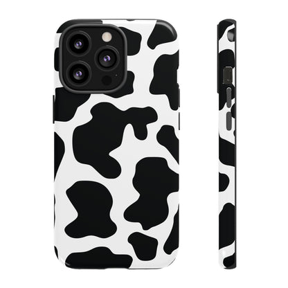 Black Cow Print Phone Case Cover for  iPhone, Samsung, Google Phones