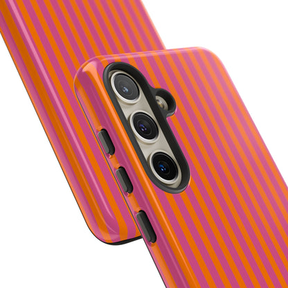 Orange Pink Striped Tough Phone Cases