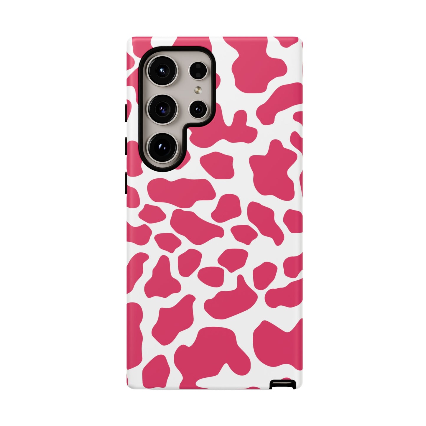 Pink Cow Print Phone Case Cover for iPhone, Samsung, Google smart phones