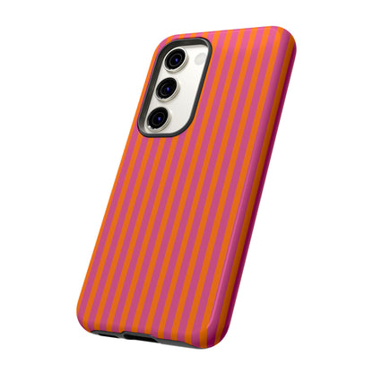 Orange Pink Striped Tough Phone Cases