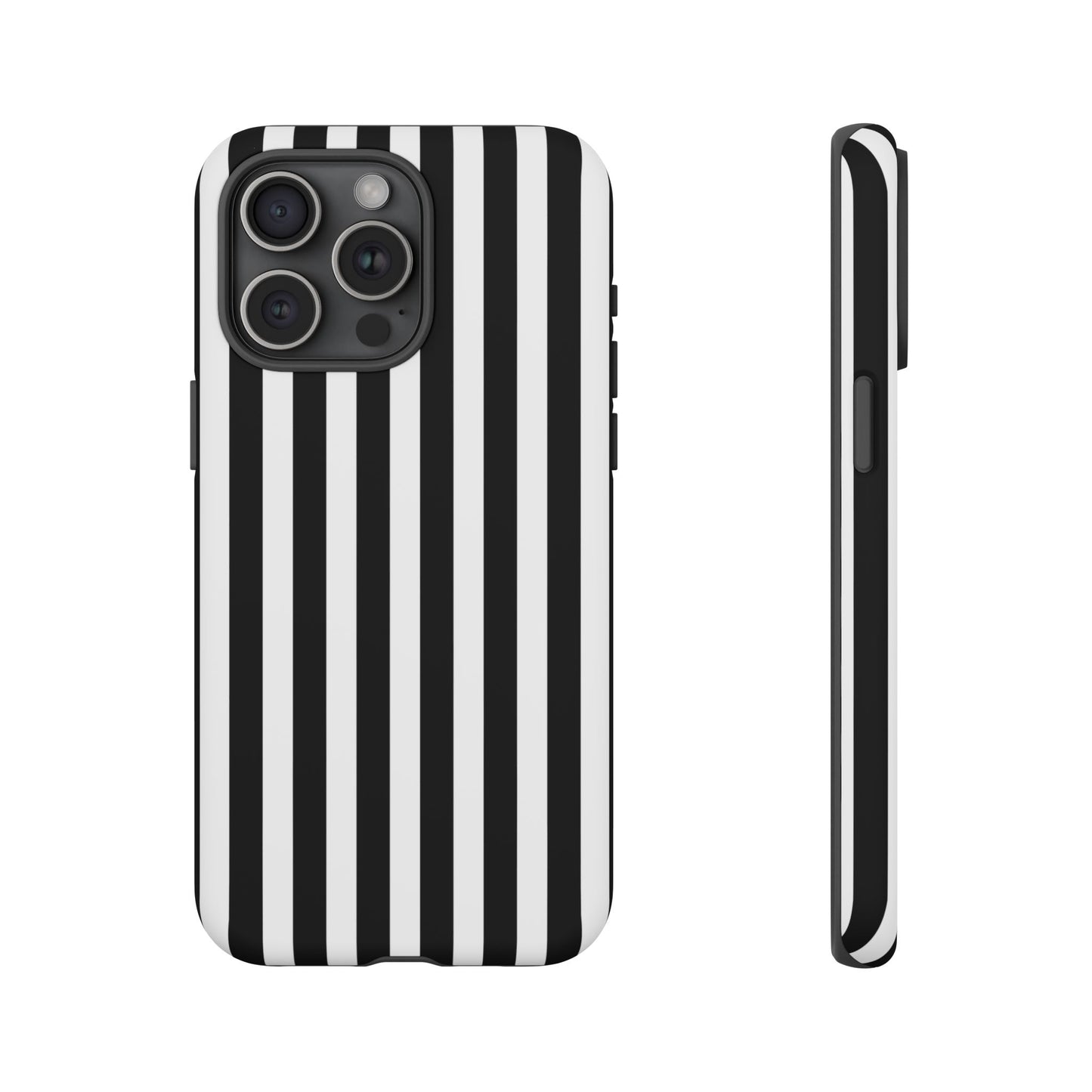 Black White Horizontal Stripe Phone Case Cover, iPhone, Samsung Galaxy S24, and Google Pixel Phones