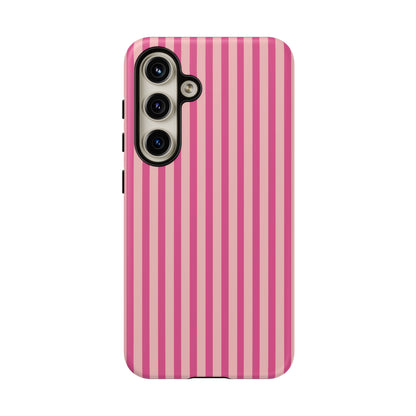 Pink Stripe Everyday Phone Case Cover, Protective Smartphone Cover, Trendy Accessories