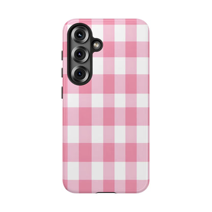 Pink Gingham Cute Phone Case Cover, for Fashion Lovers, Gift for Her, Stylish Tech Accessory, Perfect for Birthdays & Holidays
