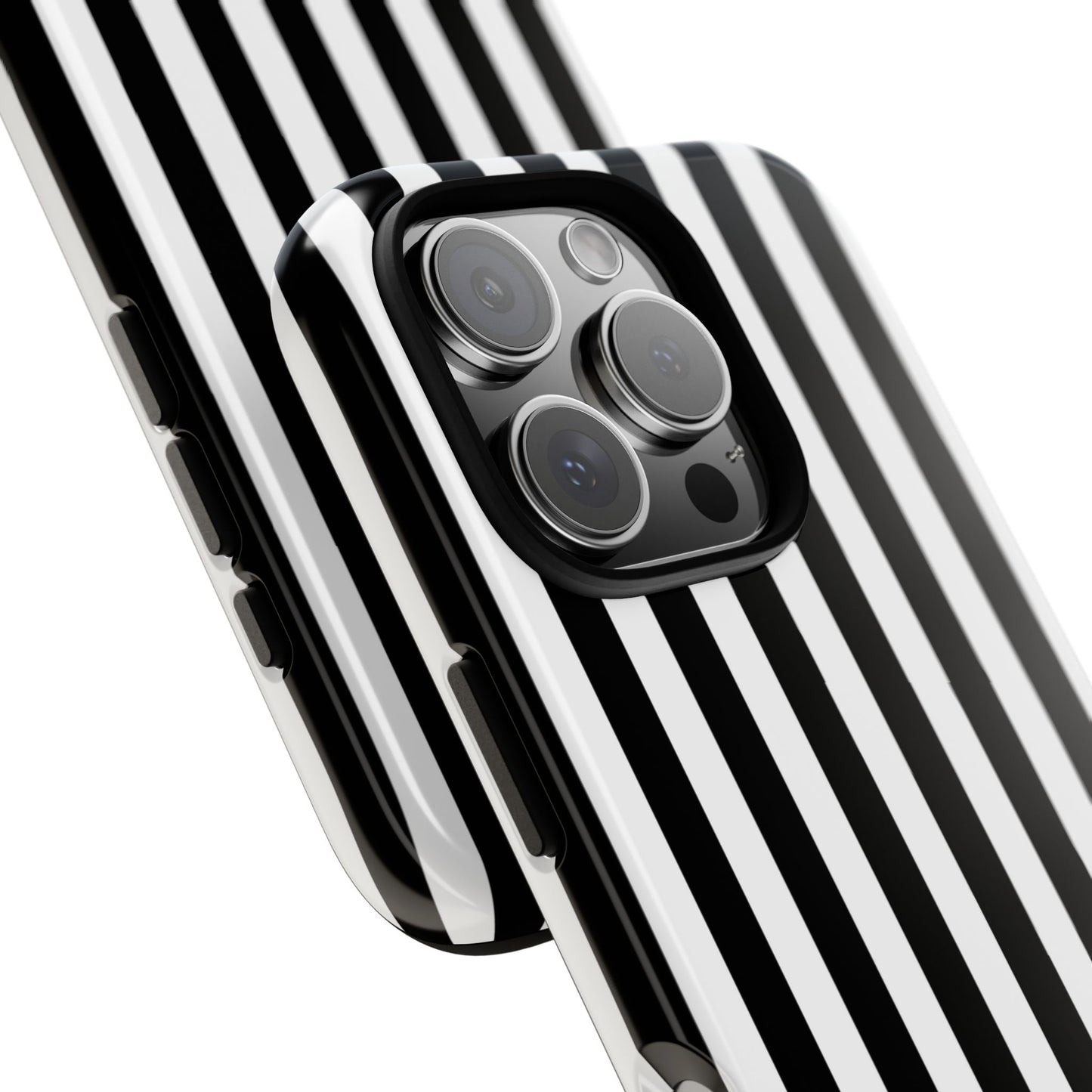 Black White Horizontal Stripe Phone Case Cover, iPhone, Samsung Galaxy S24, and Google Pixel Phones