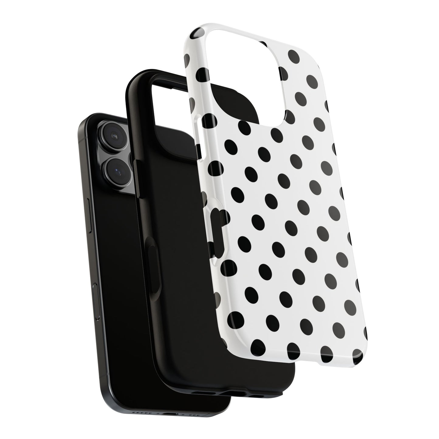 Black White Polka Dot Phone Case Cover  iPhone, Samsung Galaxy S25, Google Pixel 7