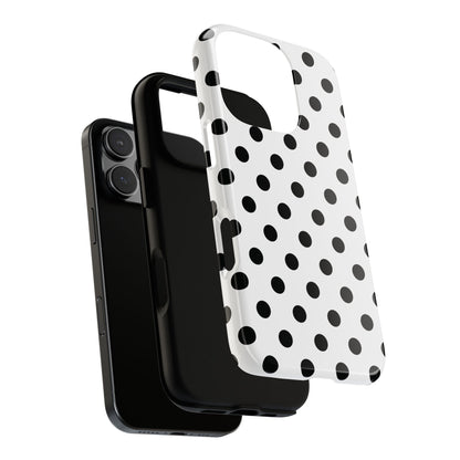 Black White Polka Dot Phone Case Cover  iPhone, Samsung Galaxy S25, Google Pixel 7