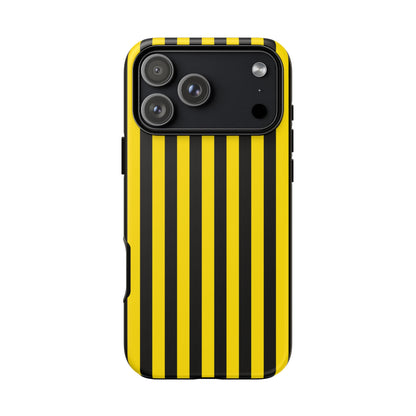 Yellow & Black Stripe Tough Case Phone Case for iPhone, Samsung, Google Mobile phones