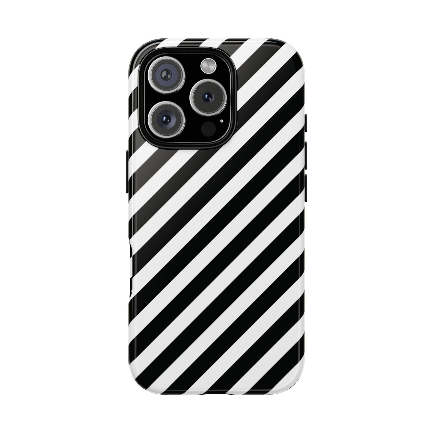 Black White Diagonal Phone Case Cover, Protective Sleek Cell Phone Case, Modern Smartphone, Stylish