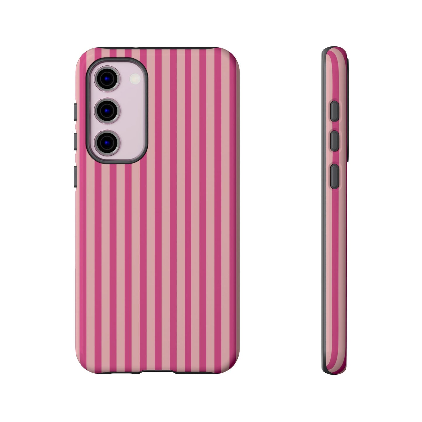 Pink Stripe Everyday Phone Case Cover, Protective Smartphone Cover, Trendy Accessories