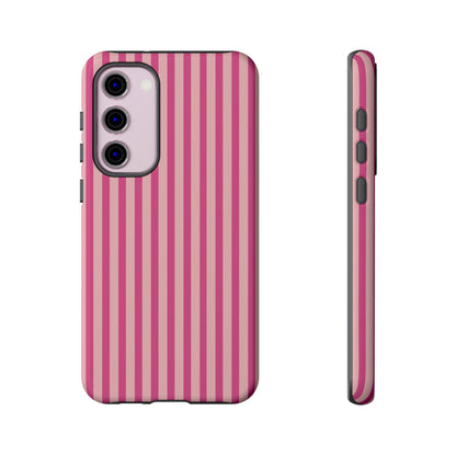 Pink Stripe Everyday Phone Case Cover, Protective Smartphone Cover, Trendy Accessories