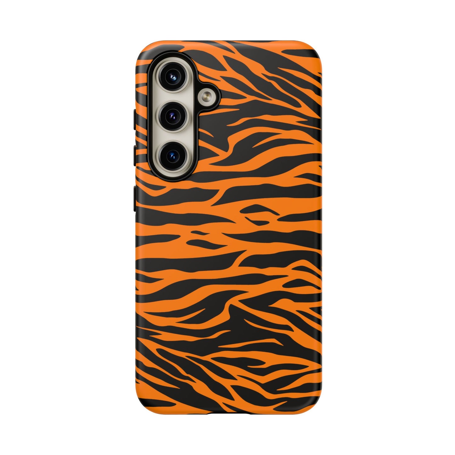 Orange Cute Wild Tiger Print Pattern Phone Case for iPhone Galaxy S and Pixel Phones