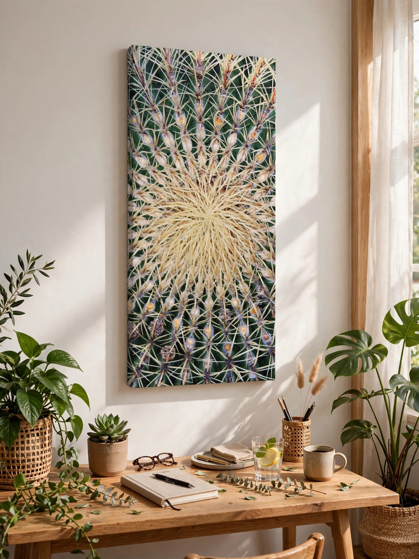 Barrel Cactus Close-Up Canvas | Stretched Matte Canvas