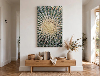 Barrel Cactus Close-Up Canvas | Stretched Matte Canvas