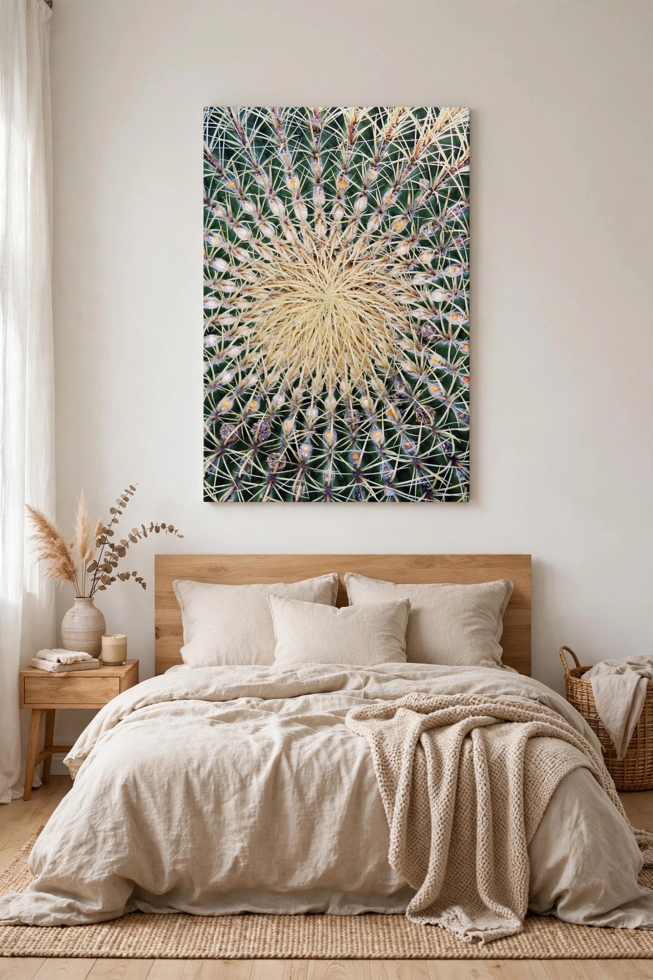 Barrel Cactus Close-Up Canvas | Stretched Matte Canvas