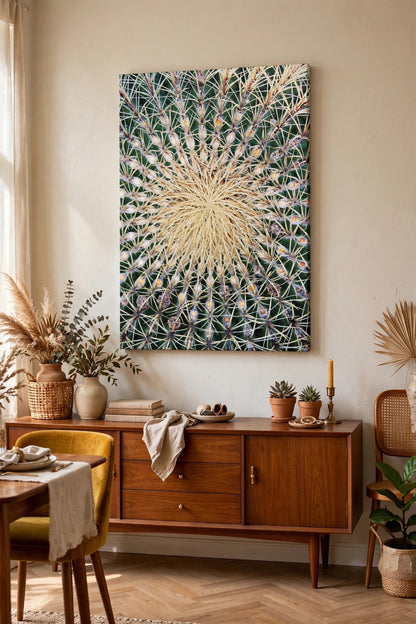 Barrel Cactus Close-Up Canvas | Stretched Matte Canvas