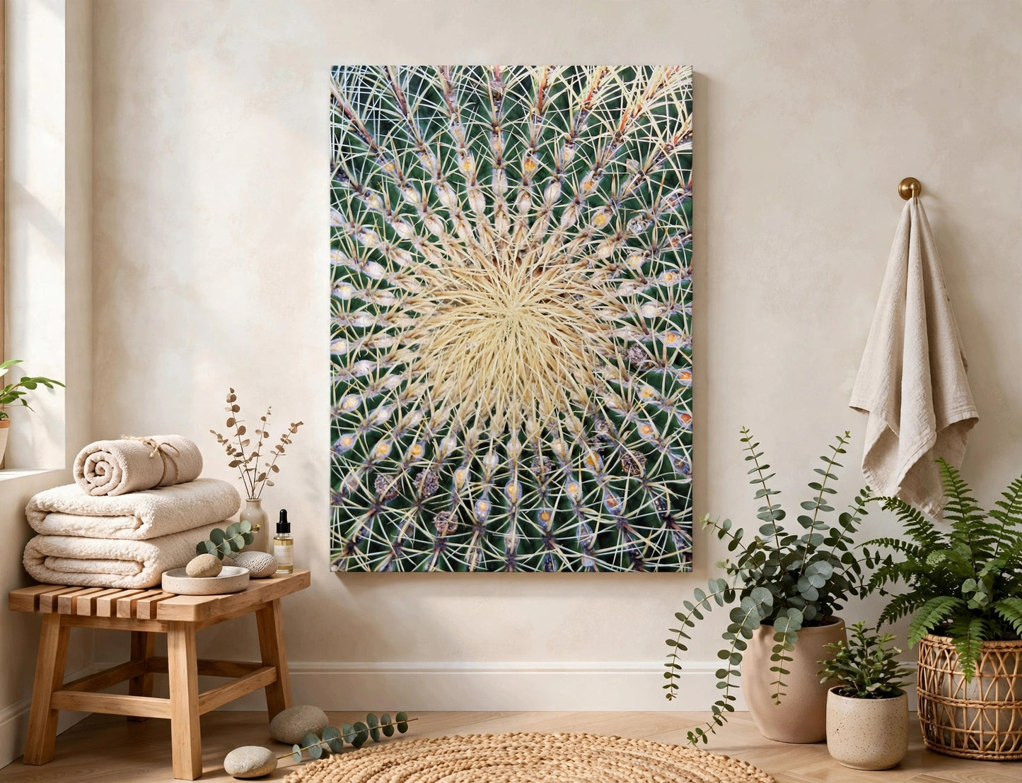 Barrel Cactus Close-Up Canvas | Stretched Matte Canvas
