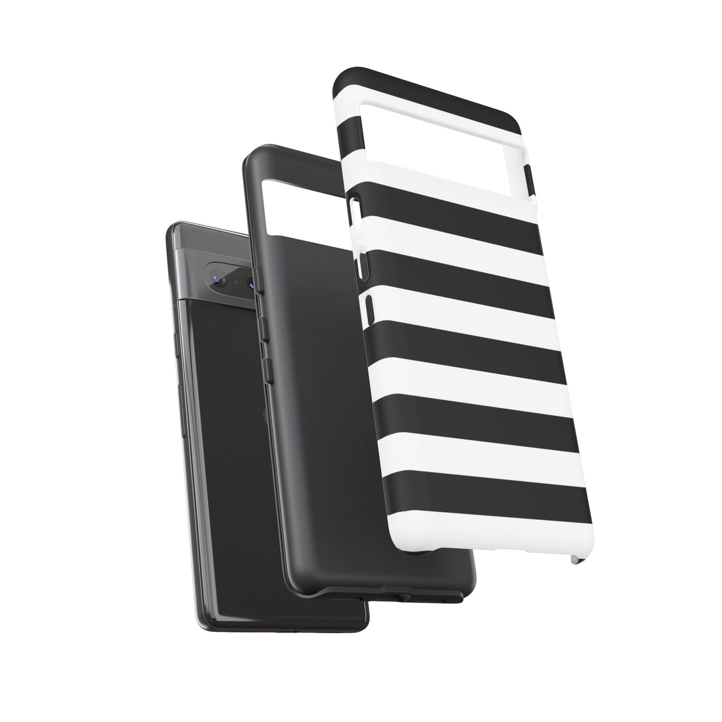 Black White Stripe  Phone Case for iPhone, Samsung S, Google Pixel Phones