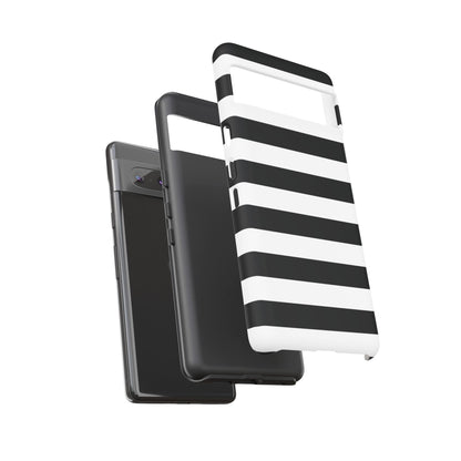 Black White Stripe  Phone Case for iPhone, Samsung S, Google Pixel Phones