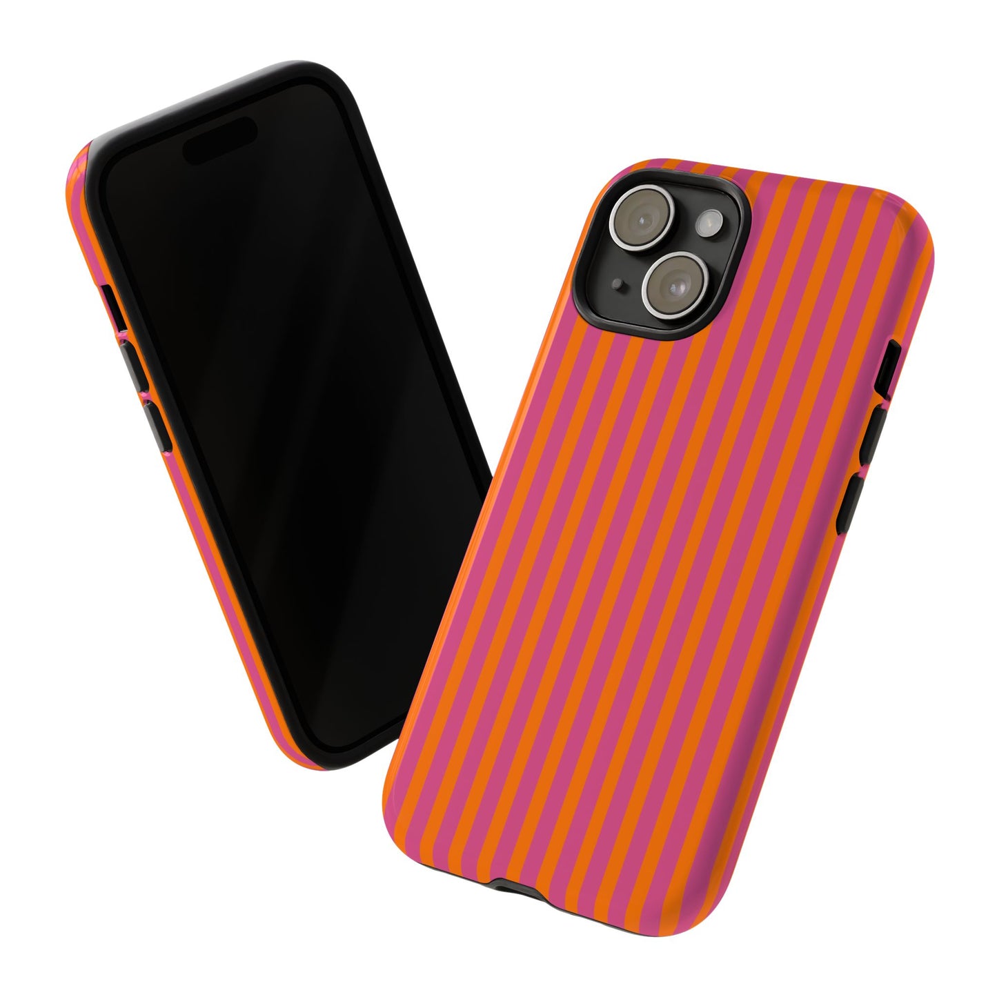 Orange Pink Striped Tough Phone Cases