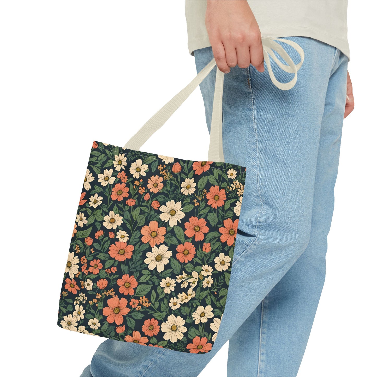 Tote Bag Floral Design Shopping Carry Travel Bag