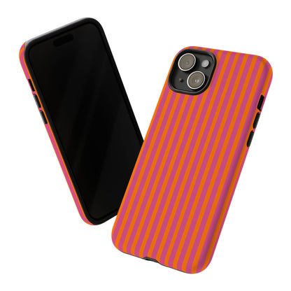 Orange Pink Striped Tough Phone Cases