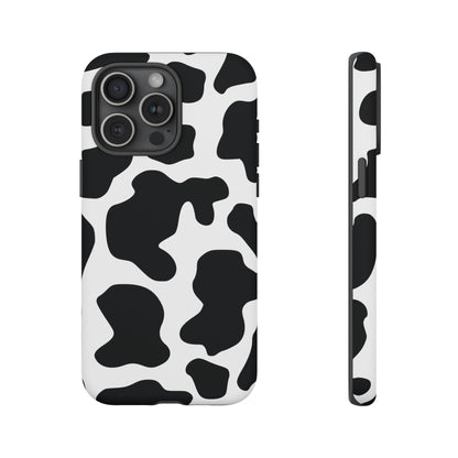 Black Cow Print Phone Case Cover for  iPhone, Samsung, Google Phones
