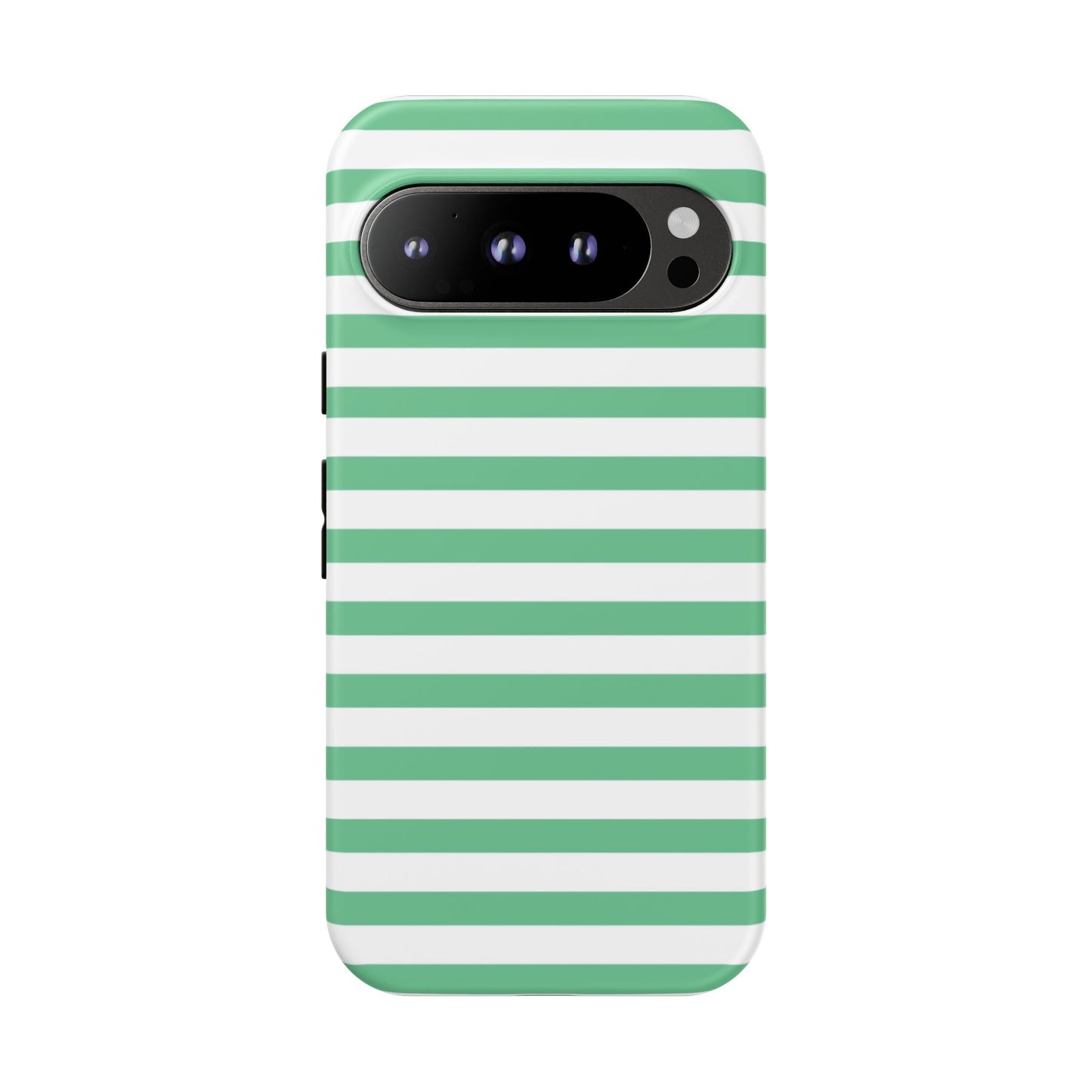 Mint Green Striped Phone Case | Horizontal Candy Stripe iPhone Cover