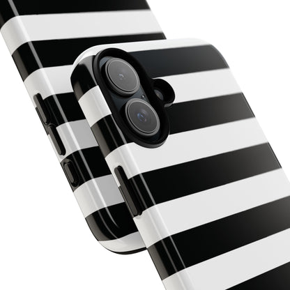 Black White Stripe  Phone Case for iPhone, Samsung S, Google Pixel Phones