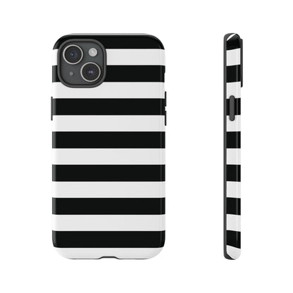 Black White Stripe  Phone Case for iPhone, Samsung S, Google Pixel Phones