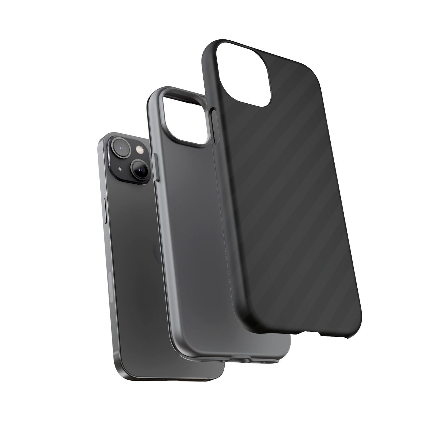 Phone Case, Black Diagonal Pattern Tough Gloss Finish Protective Cover, iPhone, Samsung, Google Pixel, Unique Geometric Design, Gift
