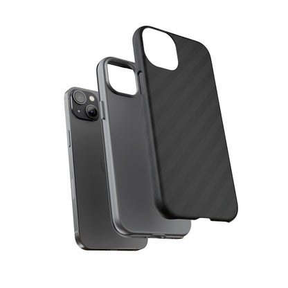 Phone Case, Black Diagonal Pattern Tough Gloss Finish Protective Cover, iPhone, Samsung, Google Pixel, Unique Geometric Design, Gift