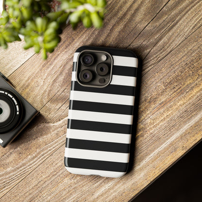 Black White Stripe  Phone Case for iPhone, Samsung S, Google Pixel Phones