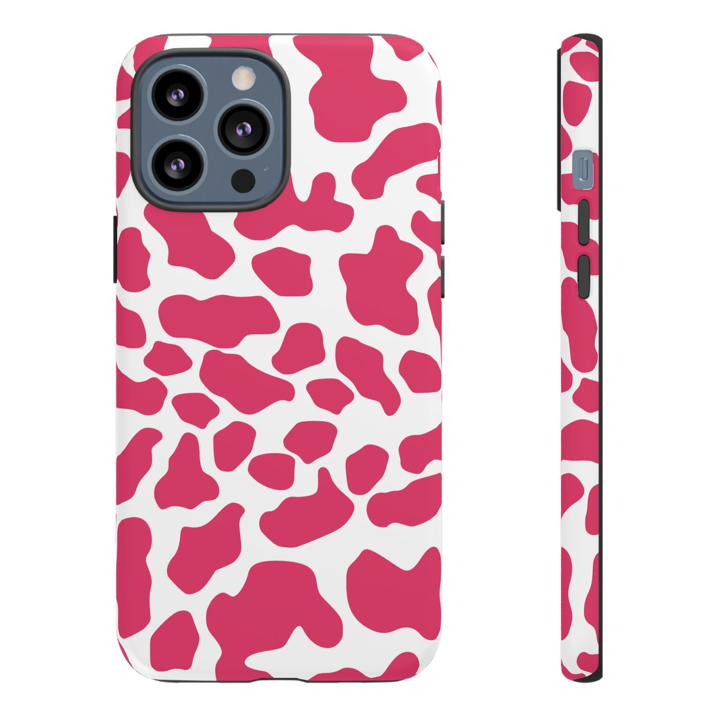 Pink Cow Print Phone Case Cover for iPhone, Samsung, Google smart phones