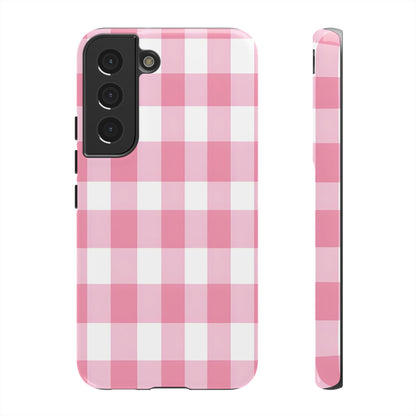 Pink Gingham Cute Phone Case Cover, for Fashion Lovers, Gift for Her, Stylish Tech Accessory, Perfect for Birthdays & Holidays