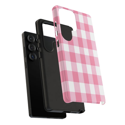 Pink Gingham Cute Phone Case Cover, for Fashion Lovers, Gift for Her, Stylish Tech Accessory, Perfect for Birthdays & Holidays